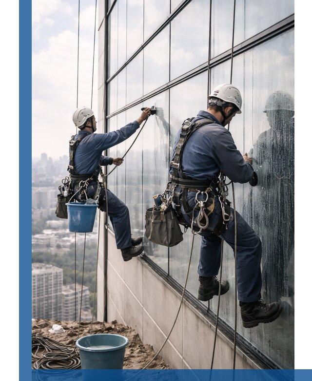 Профессиональная мойка фасадных окон альпинистами в Сегеже