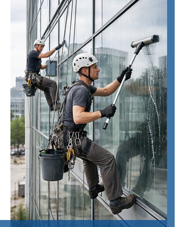 Мойка витражей альпинистами в Сегеже от 728 р. под ключ|ВЫСОТНИК-Сгж