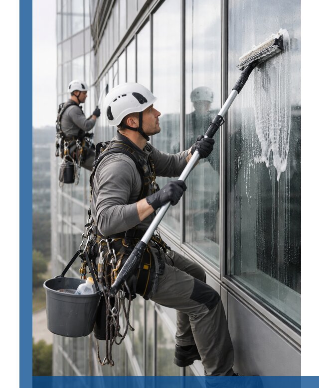 Высотная мойка сплошного остекления с выездом в Сегеже