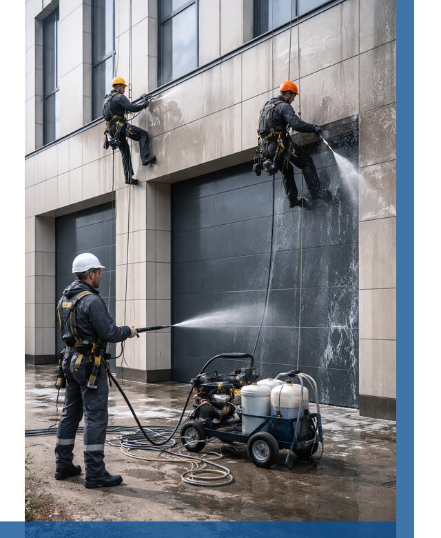 Послестроительная мойка фасада в Сегеже от 312 р. | ВЫСОТНИК-Сгж