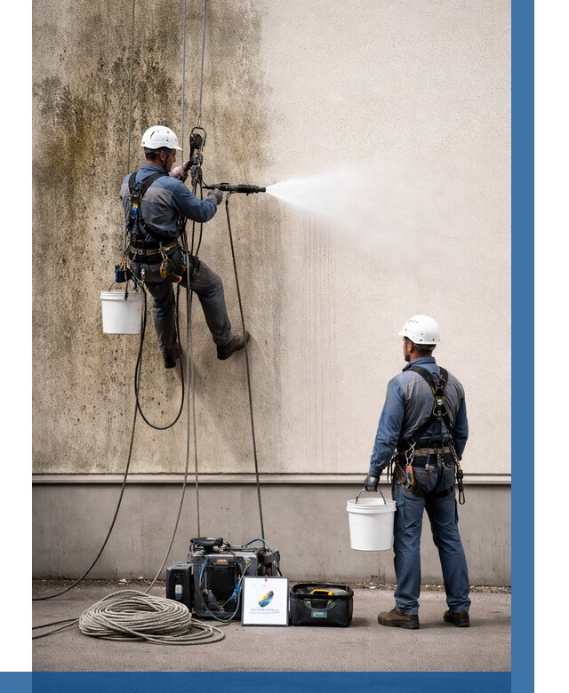 Очистка фасада от плесени в Сегеже от 312 р. | ВЫСОТНИК-Сгж