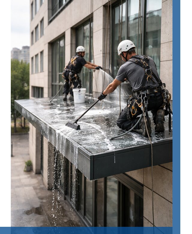 Мойка козырьков и навесов в Сегеже от 3642 р. | ВЫСОТНИК-Сгж