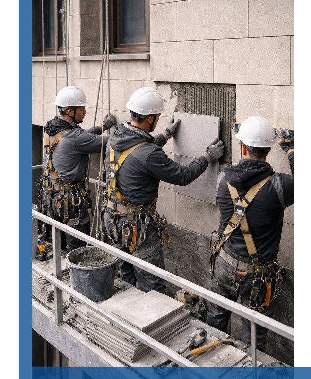 Ремонт облицовки фасада плиткой в Сегеже с гарантией