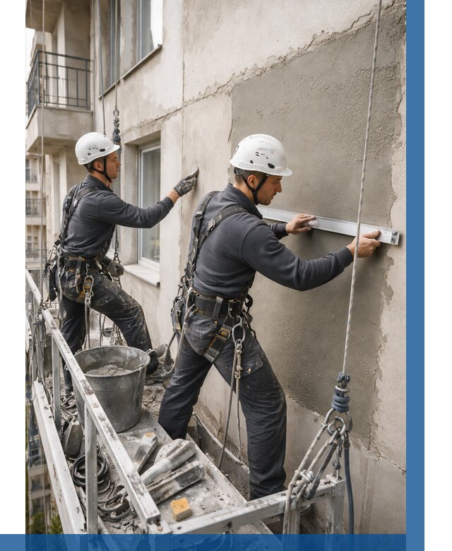 Штукатурка фасада на высоте в Сегеже от 936 р. | ВЫСОТНИК-Сгж