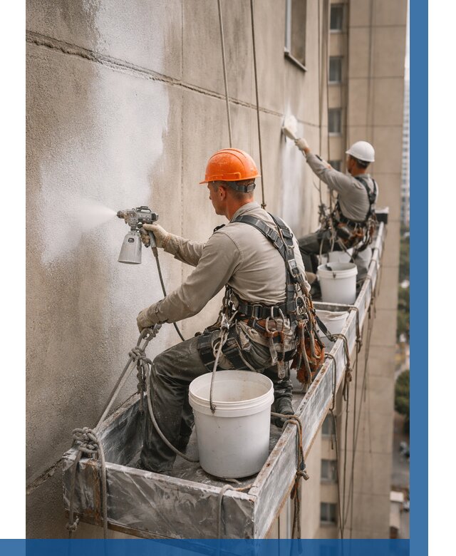 Грунтовка фасада на высоте в Сегеже от 125 р. | ВЫСОТНИК-Сгж