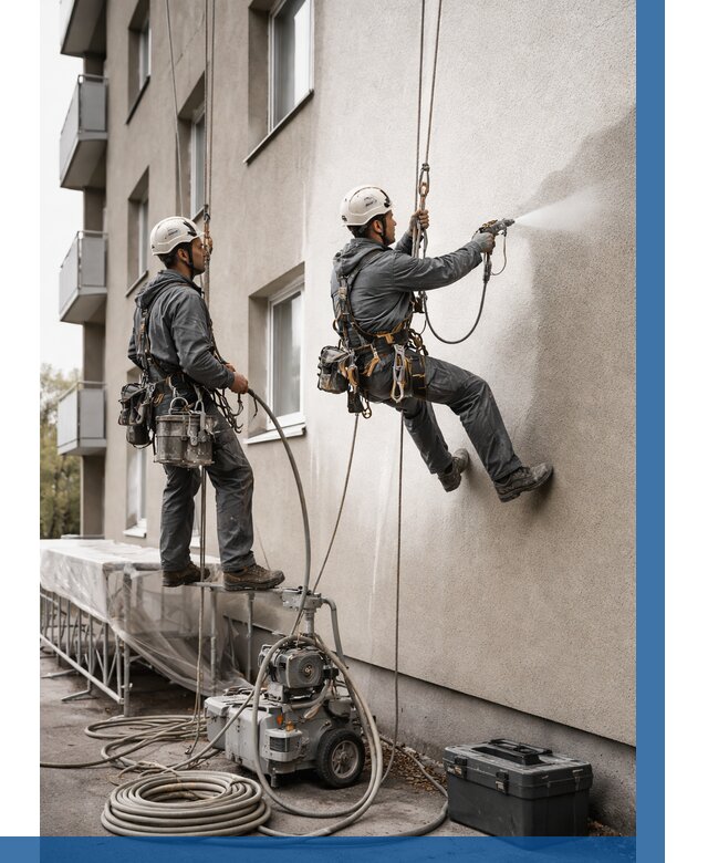 Безвоздушная покраска фасада в Сегеже от 229 р/м² | ВЫСОТНИК-Сгж