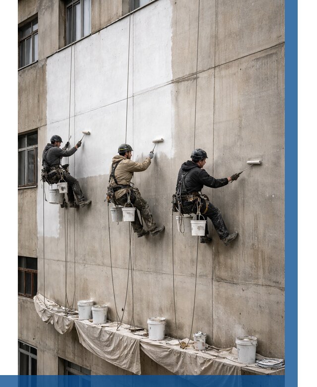 Покраска бетонного фасада в Сегеже от 364 р за м2 | ВЫСОТНИК-Сгж