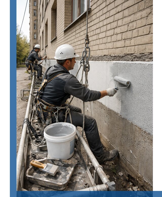 Окраска цоколя здания в Сегеже профессионально и надежно