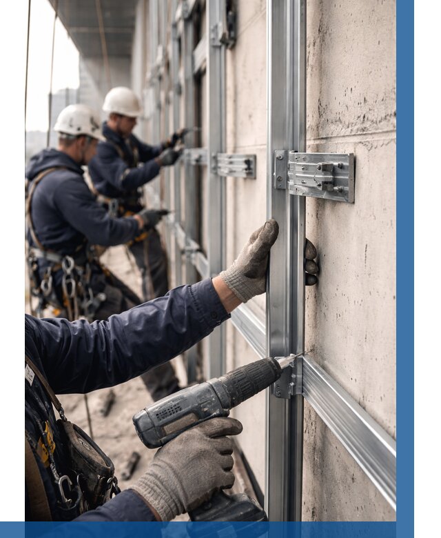 Монтаж подсистемы вентфасада в Сегеже от 884 р. | ВЫСОТНИК-Сгж