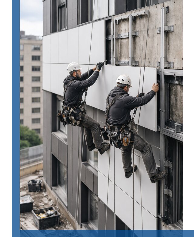 Монтаж композитных панелей фасада в Сегеже под ключ