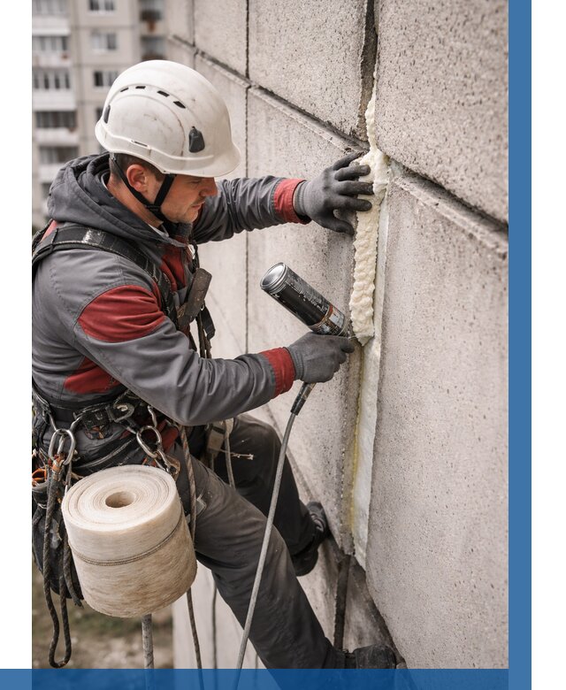 Утепление межпанельных швов в Сегеже от 728 р. | ВЫСОТНИК-Сгж