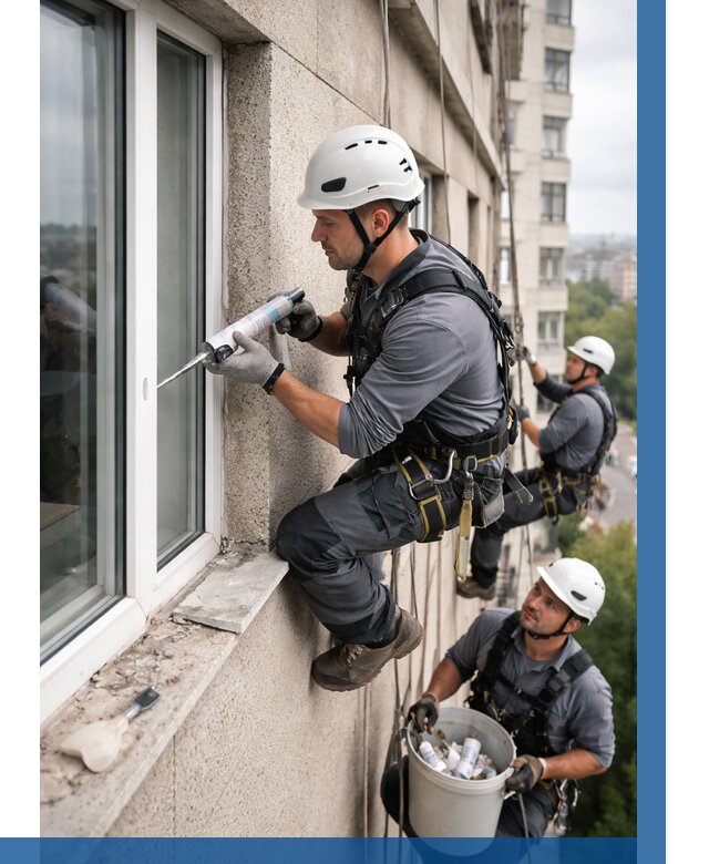 Герметизация оконных швов снаружи в Сегеже от 1561 р. | ВЫСОТНИК-Сгж