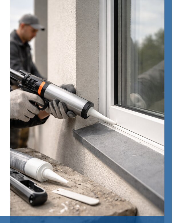 Герметизация монтажных швов окон в Сегеже от 676 р. | ВЫСОТНИК-Сгж