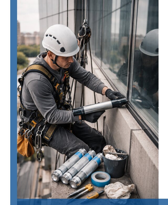 Герметизация стыков витража в Сегеже для герметичных фасадов