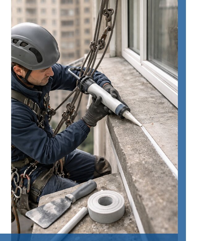 Герметизация балконного козырька в Сегеже от 4682 р. | ВЫСОТНИК-Сгж