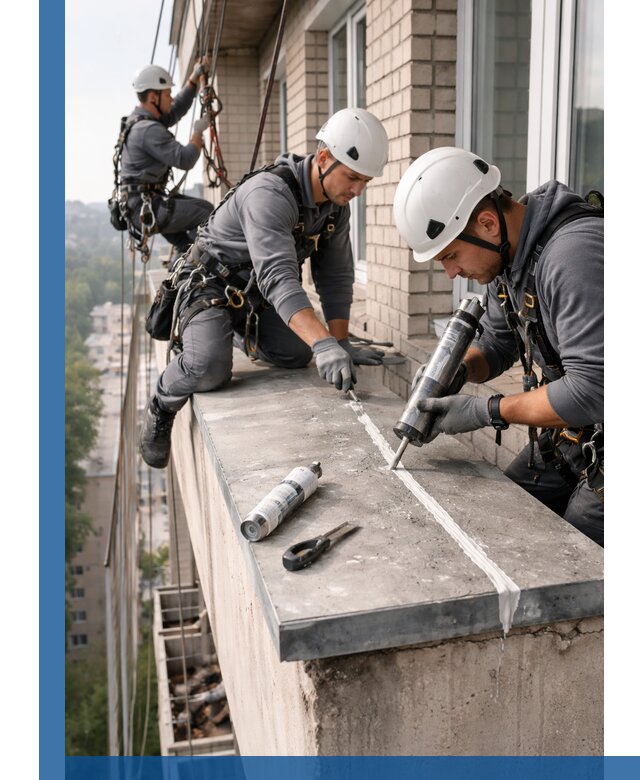 Герметизация балконного козырька в Сегеже профессионально