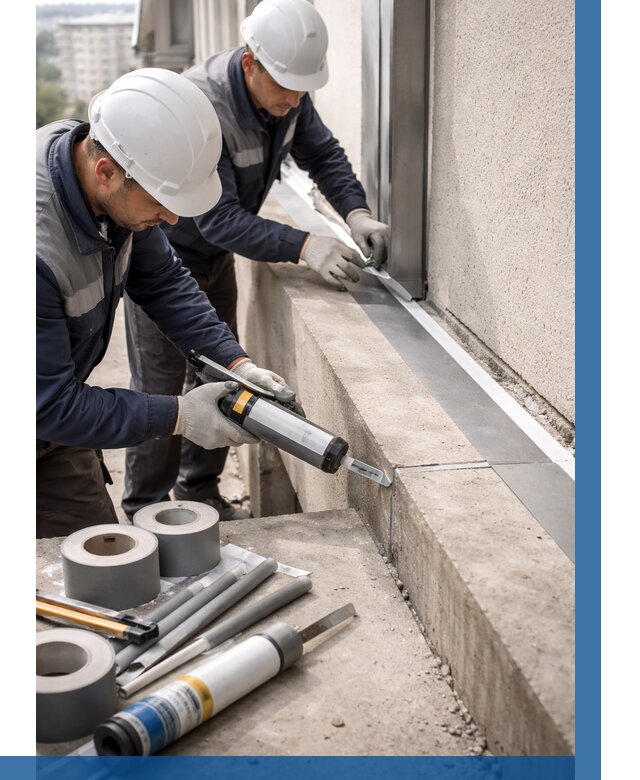 Герметизация примыкания балкона в Сегеже от 4682 р. | ВЫСОТНИК-Сгж