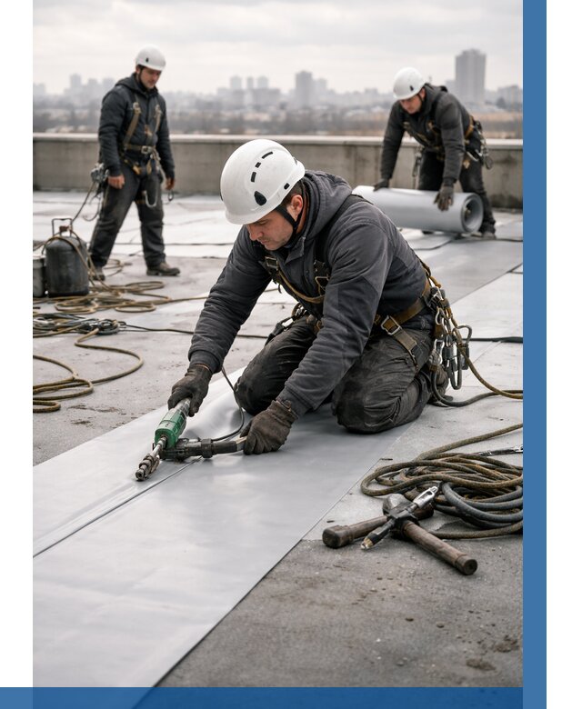 Ремонт мембранной кровли в Сегеже от 1873 р./м2 | ВЫСОТНИК-Сгж