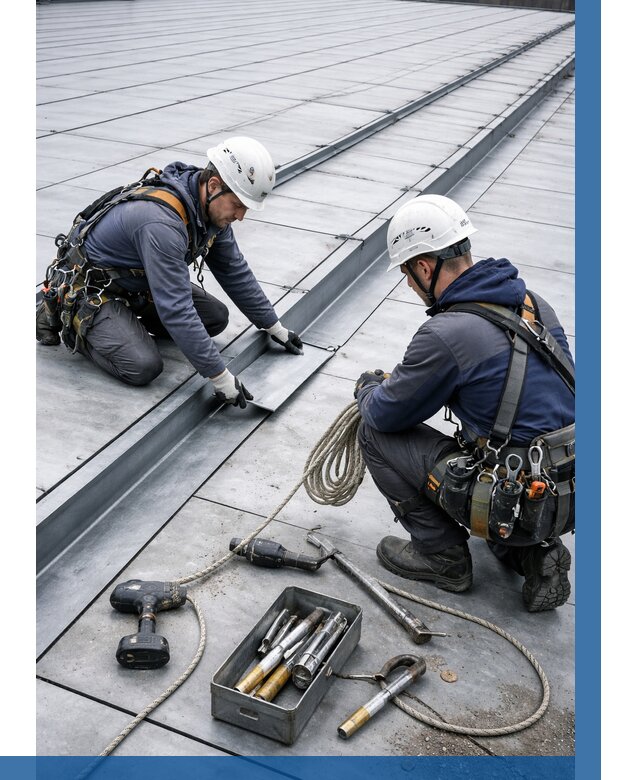 Ремонт фальцевой кровли в Сегеже от 728 р. | ВЫСОТНИК-Сгж