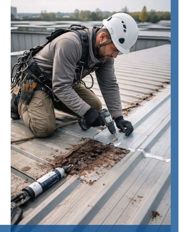 Ремонт профнастила на кровле в Сегеже от 728 р. | ВЫСОТНИК-Сгж