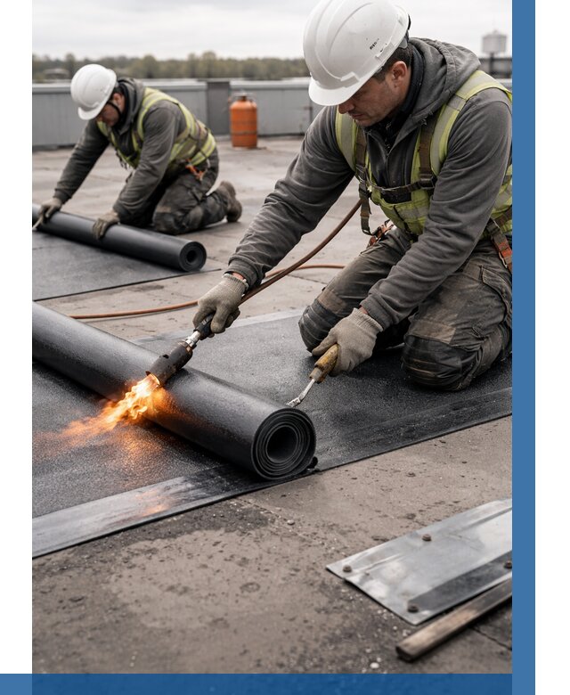 Монтаж наплавляемой кровли в Сегеже от 884 р. — ВЫСОТНИК-Сгж