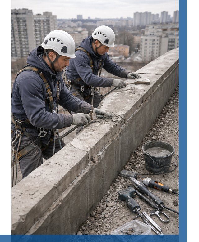 Ремонт парапета на кровле в Сегеже от 1561 р. | ВЫСОТНИК-Сгж