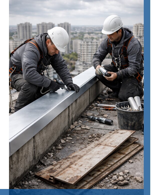 Замена парапетных крышек под ключ в Сегеже от 1249 р. | ВЫСОТНИК-Сгж