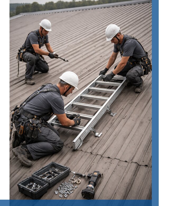 Монтаж кровельной лестницы в Сегеже от 4682 р. | ВЫСОТНИК-Сгж