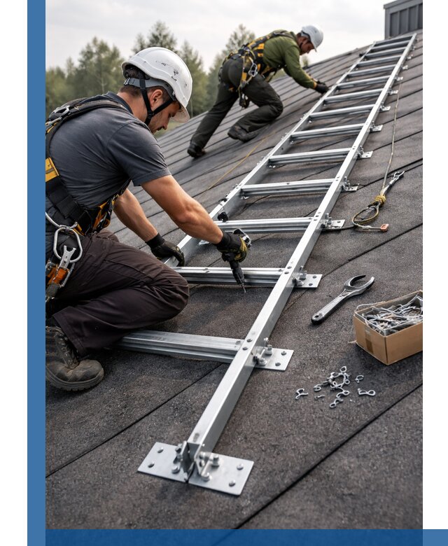 Профессиональный монтаж кровельной лестницы в Сегеже под ключ