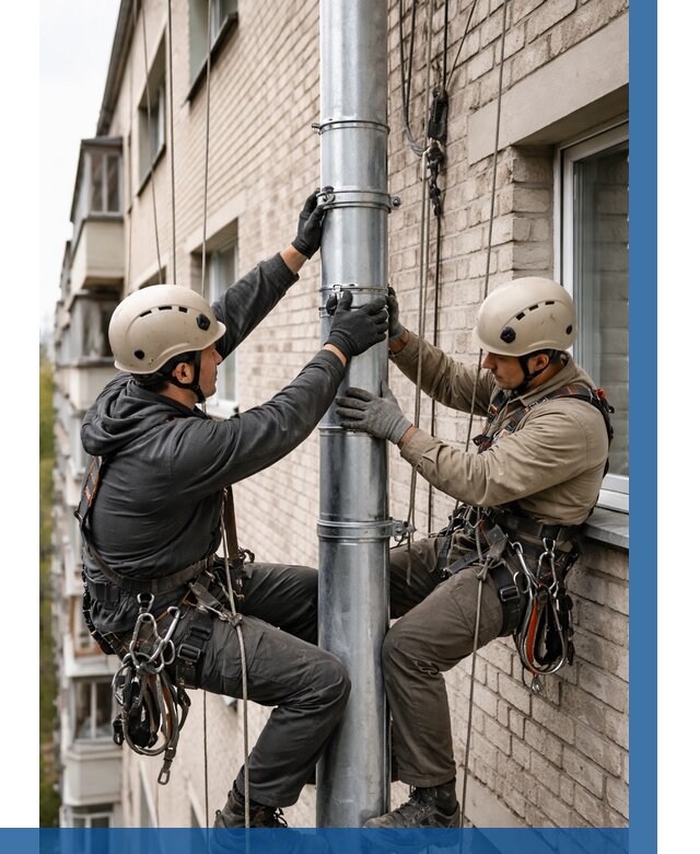 Замена водосточных труб в Сегеже от 6763 р. | ВЫСОТНИК-Сгж