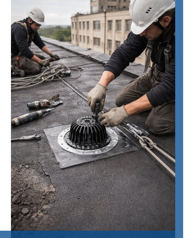 Установка водосточных воронок в Сегеже цена от 3642 р. | ВЫСОТНИК-Сгж