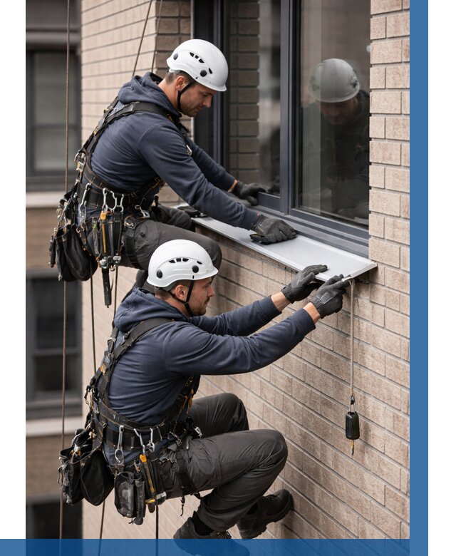 Монтаж оконных отливов под ключ в Сегеже от 3642 р. | ВЫСОТНИК-Сгж