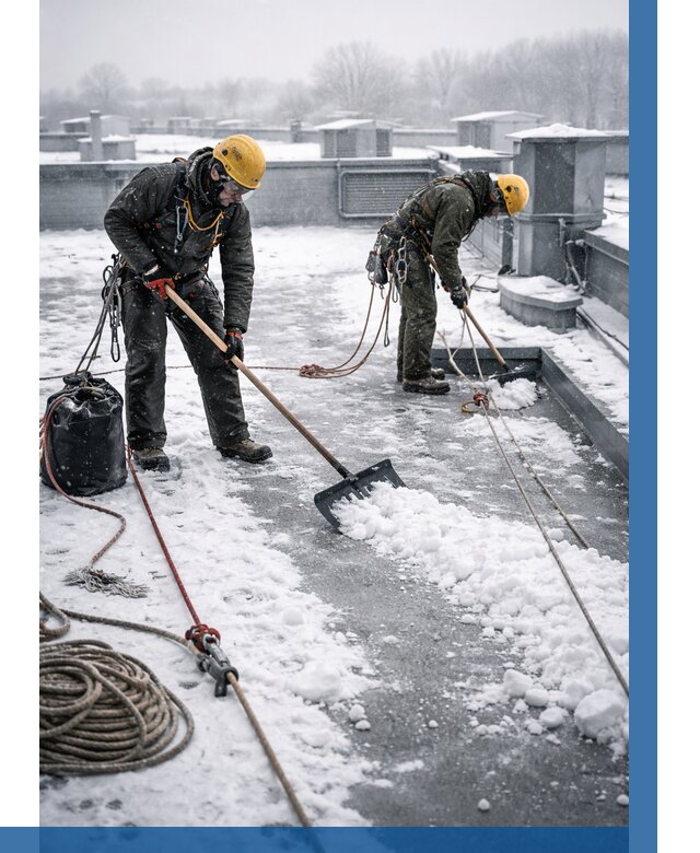 Очистка крыши от снега в Сегеже от 7804 р. | ВЫСОТНИК-Сгж