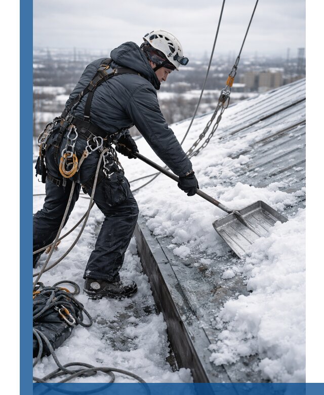 Профессиональная очистка кровли от снега и наледи в Сегеже