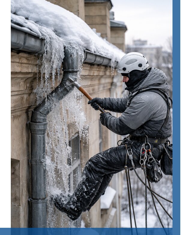 Очистка водостоков от льда в Сегеже от 3642 р. | ВЫСОТНИК-Сгж