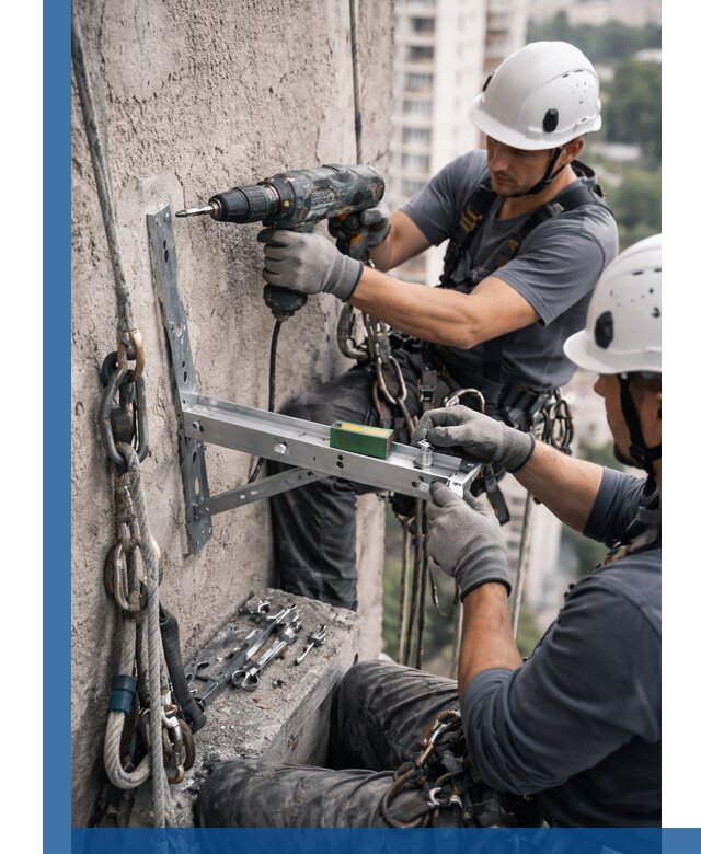 Установка кронштейнов кондиционера и крепежа в Сегеже