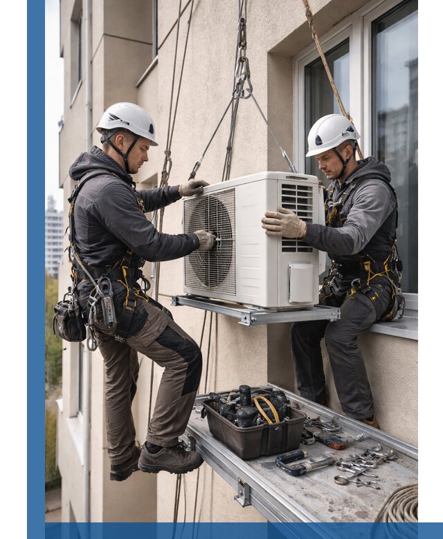 Перенос внешнего блока кондиционера в Сегеже с монтажом и крепежом