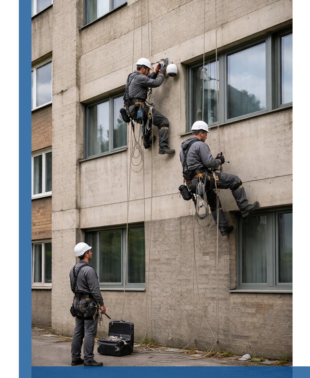 Монтаж фасадных камер видеонаблюдения в Сегеже под ключ