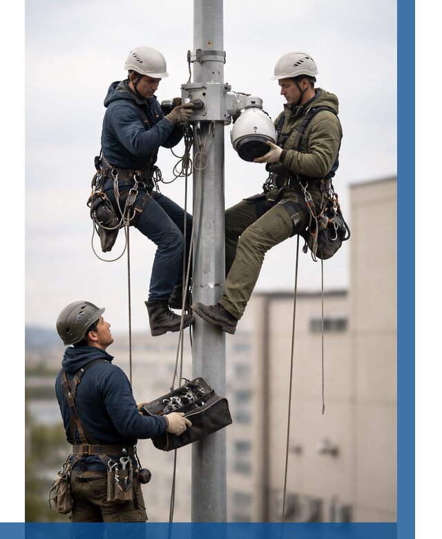 Установка видеокамер на мачте в Сегеже от 8844 р. | ВЫСОТНИК-Сгж