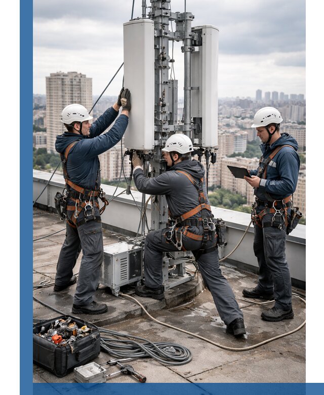 Монтаж антенн связи на крыше в Сегеже с вводом в эксплуатацию