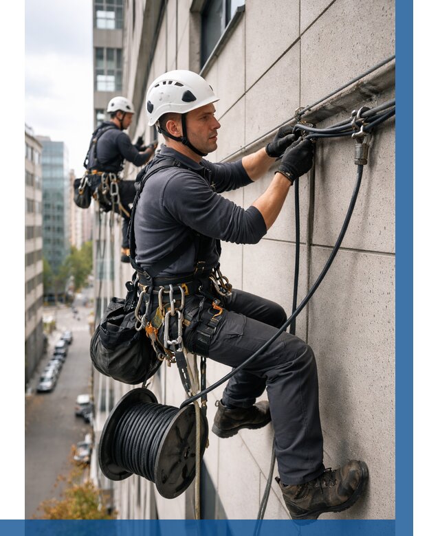 Прокладка кабеля по фасаду в Сегеже от 364 р. | ВЫСОТНИК-Сгж