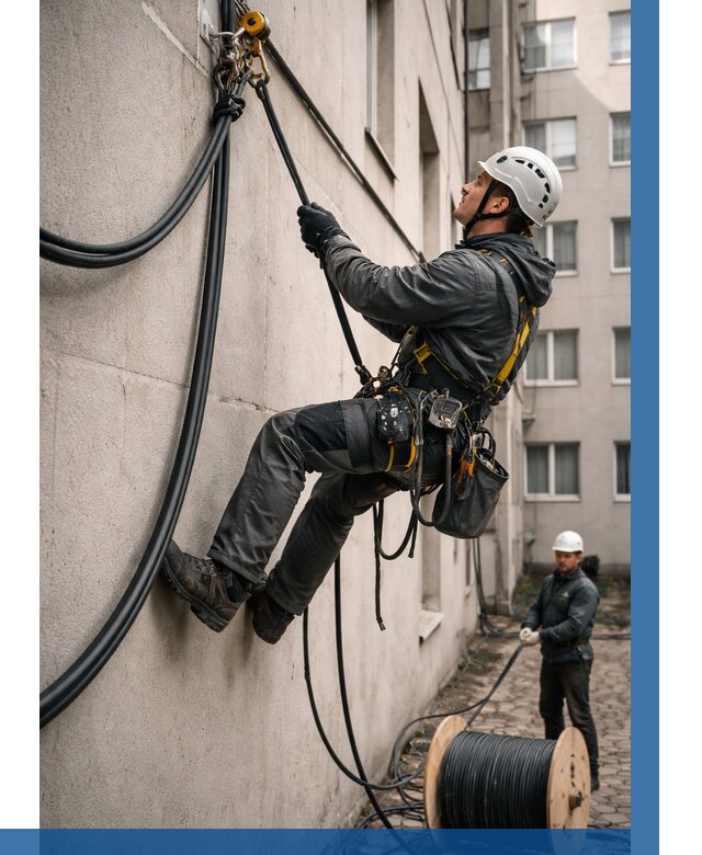 Протяжка кабеля питания на высоте в Сегеже от 468 р. | ВЫСОТНИК-Сгж