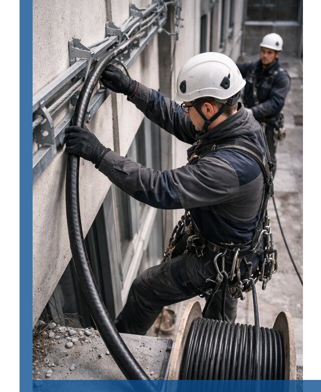 Протяжка кабеля питания на высоте в Сегеже с гарантией безопасности и качества