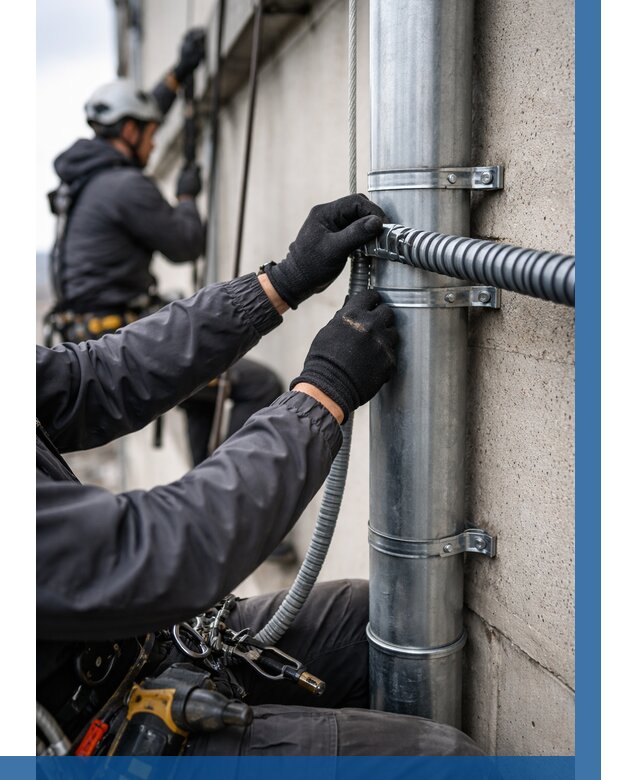 Монтаж гофры для кабеля в Сегеже от 312 р. | ВЫСОТНИК-Сгж