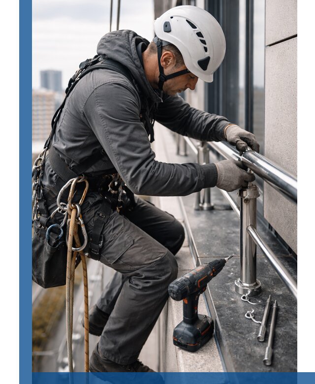 Монтаж ограждений на высоте в Сегеже для зданий и конструкций