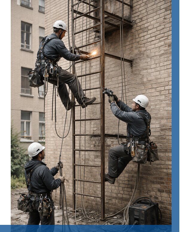 Ремонт пожарной лестницы в Сегеже от 7804 р. | ВЫСОТНИК-Сгж