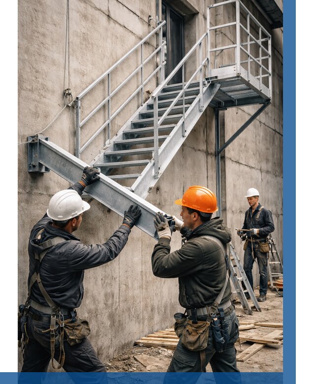 Монтаж металлических лестниц в Сегеже от 15608 р. | ВЫСОТНИК-Сгж