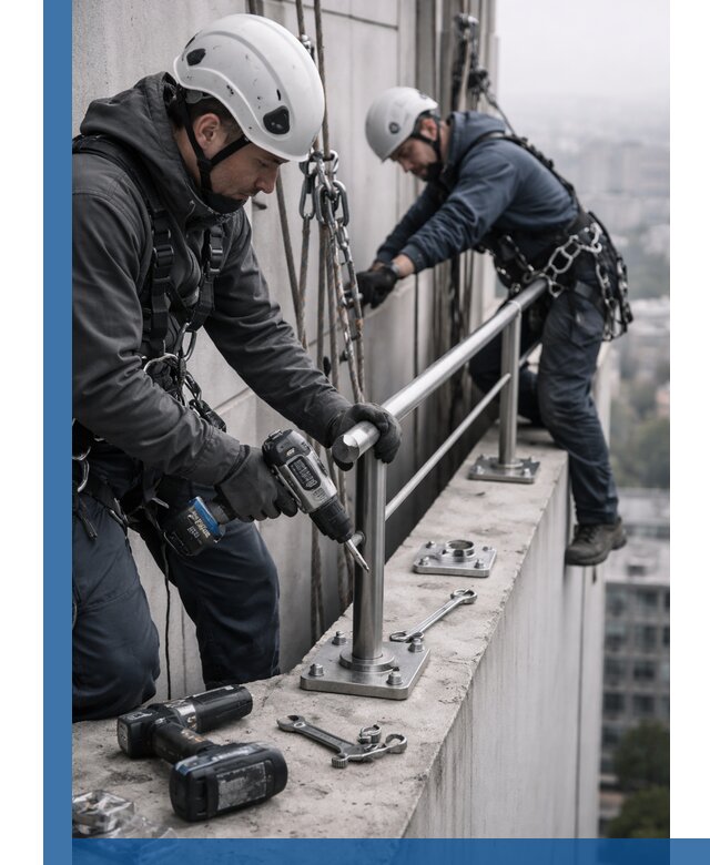 Монтаж перил на высоте в Сегеже для жилых и промобъектов