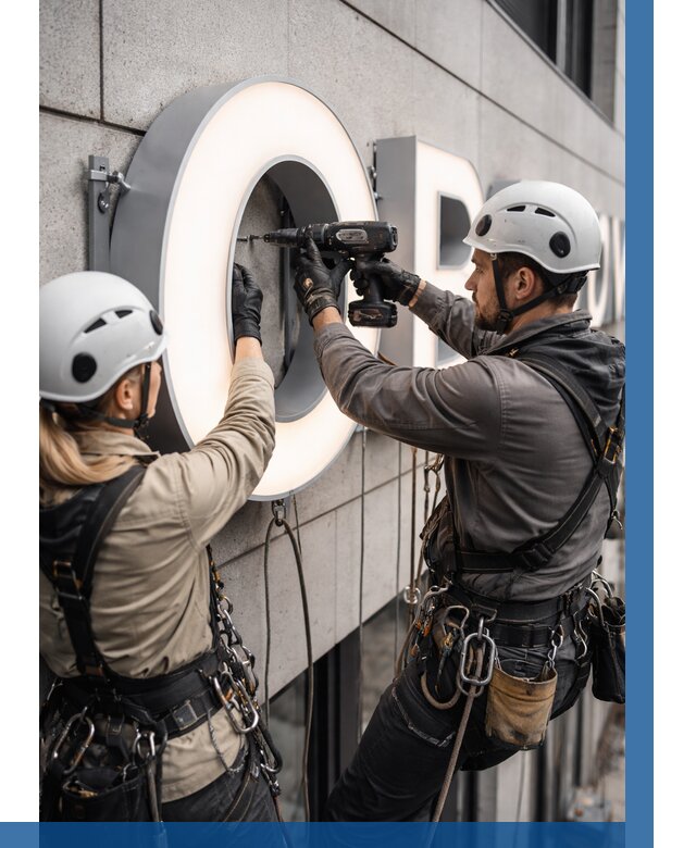 Монтаж световых букв в Сегеже от 3122 р. под ключ ВЫСОТНИК-Сгж