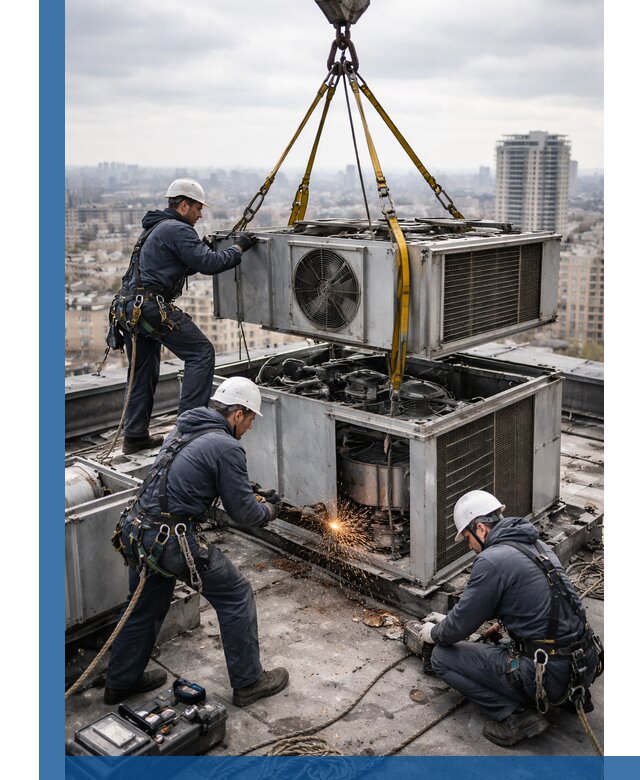 Демонтаж крышной установки в Сегеже любой сложности